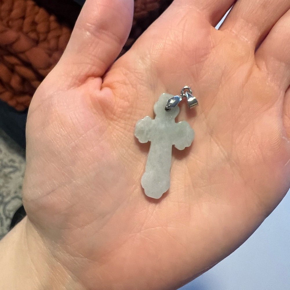 Green Jade Cross Pendant